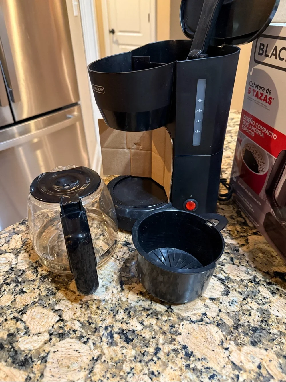 Black & Decker Black Drip Coffee Maker with Glass Carafe